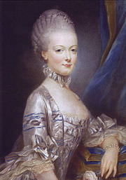 Maria Antonietta a 14 anni nel ritratto ufficiale inviato a Versailles. Pastello di Joseph Ducreux. 