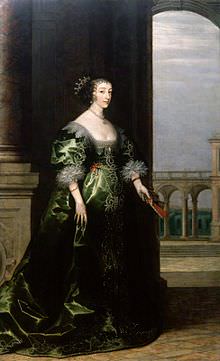 La regina Enrichetta Maria in un ritratto del 1635.