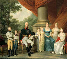 La famiglia imperiale dipinta da Josef Kreutzinger. Maria Luisa è la giovane seduta sulla destra. 