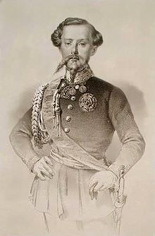Vittorio Emanuele II in un ritratto di F. Perrini del 1851. 