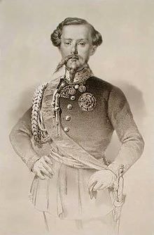 Vittorio Emanuele II in un ritratto di F. Perrini del 1851.