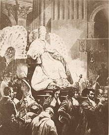 Papa Pio IX in sedia gestatoria. 