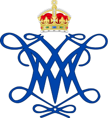 Il monogramma personale di re Guglielmo III e della regina Maria II.