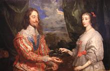 Carlo I e Enrichetta Maria ritratti da Antoon van Dyck nel 1632. 