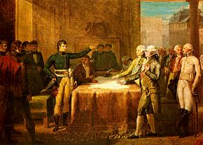 Il generale Bonaparte conclude i preliminari di pace di Leoben il 18 aprile 1797.