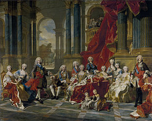 Ritratto della famiglia di Filippo V eseguito da Louis-Michel van Loo.