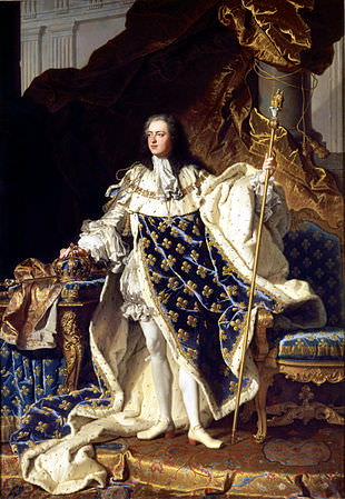 Luigi XV ventenne, dipinto di Hyacinthe Rigaud. 
