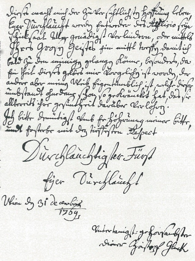 SCRITTO Christoph Willibald Gluck