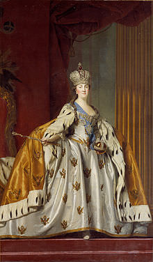 Caterina II con le insegne imperiali di Russia